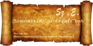 Szentmiklósi Erzsébet névjegykártya