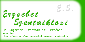 erzsebet szentmiklosi business card